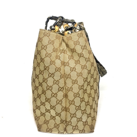 Gucci Bags Authentic Gucci Brown Monogram Tote With Khaki Green